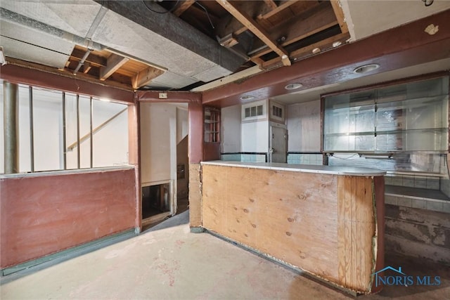 bar with concrete floors