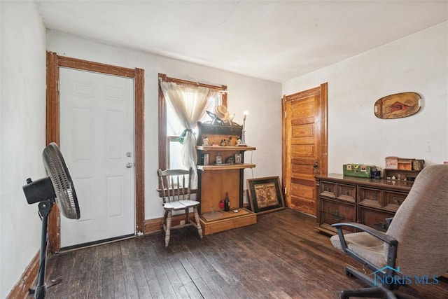 interior space featuring dark hardwood / wood-style flooring