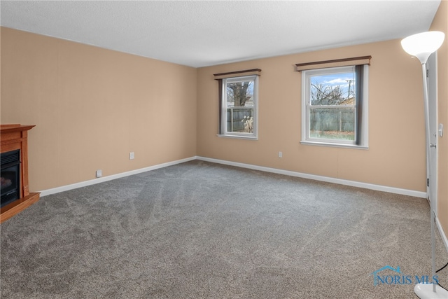 unfurnished living room with carpet floors