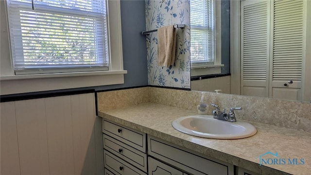 bathroom featuring vanity