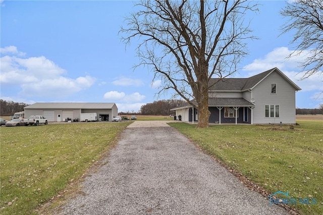 view of front of home with a front yard