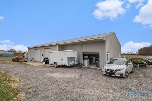 exterior space featuring a garage