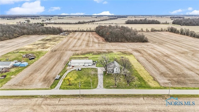 drone / aerial view featuring a rural view