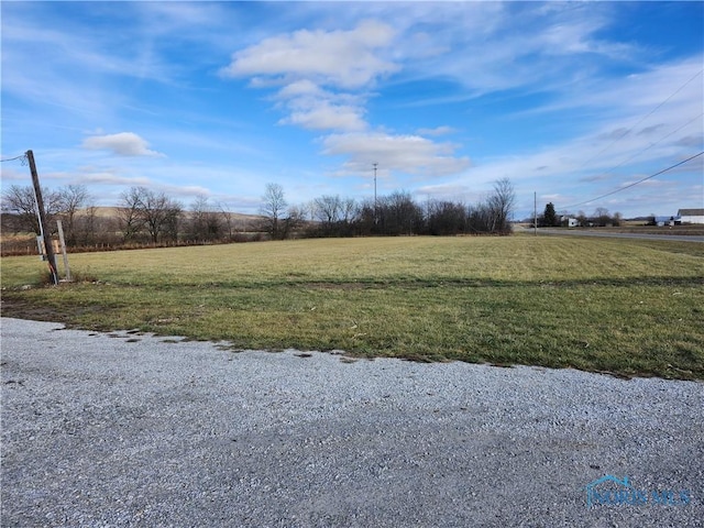 view of yard with a rural view