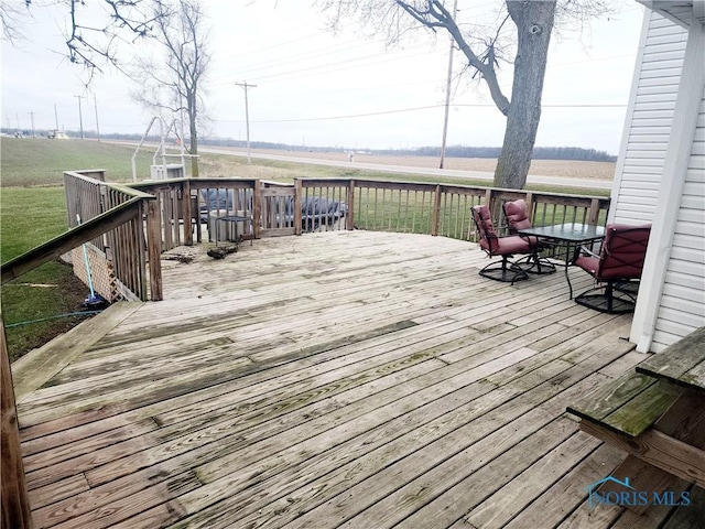 deck with a rural view