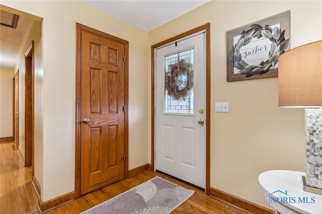 entryway featuring light hardwood / wood-style flooring