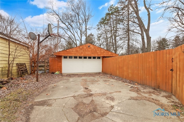 view of garage