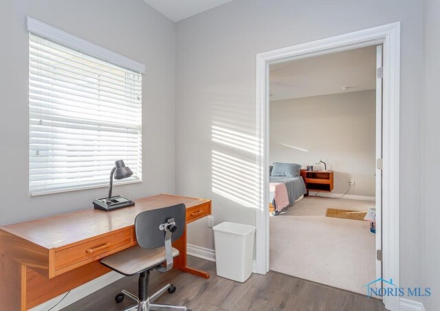 office area featuring hardwood / wood-style flooring