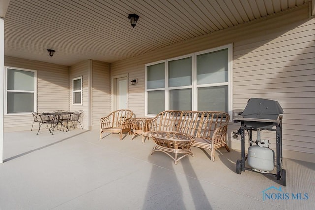 view of patio / terrace featuring a grill