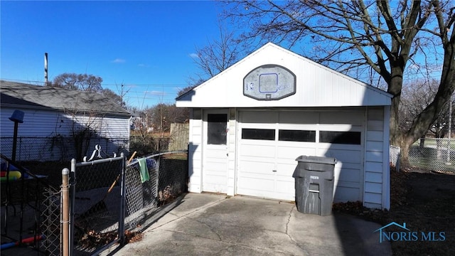 view of garage