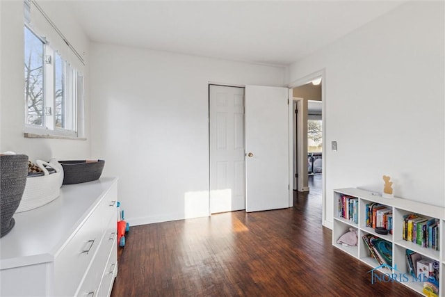 miscellaneous room with dark hardwood / wood-style flooring