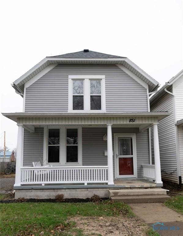 view of front of property with a porch