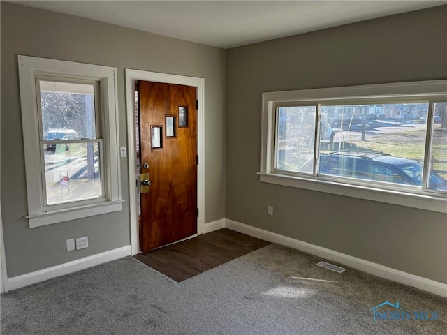 view of carpeted entryway