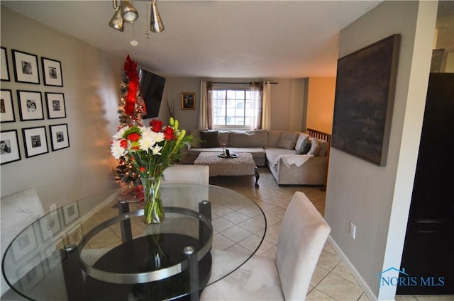 view of tiled living room