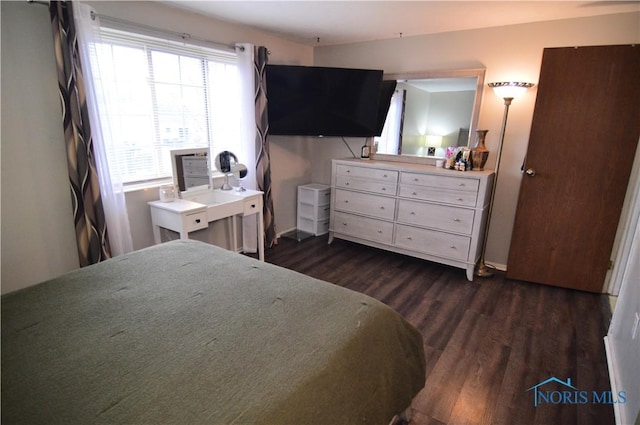 bedroom featuring dark wood-type flooring