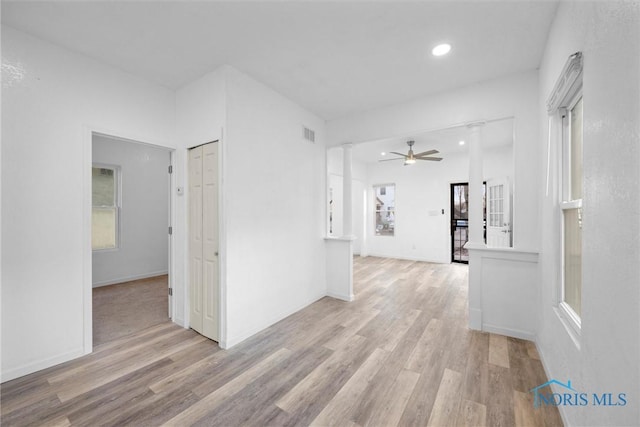 hallway featuring light hardwood / wood-style floors