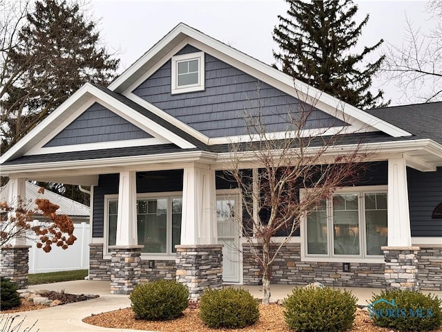 exterior space with a porch