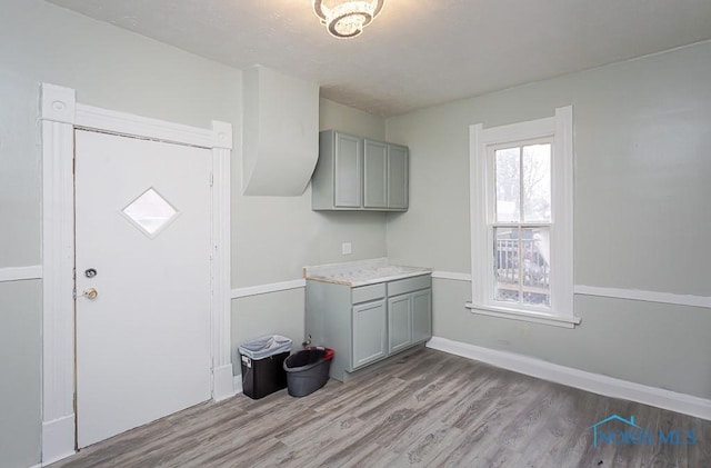 interior space featuring light hardwood / wood-style flooring