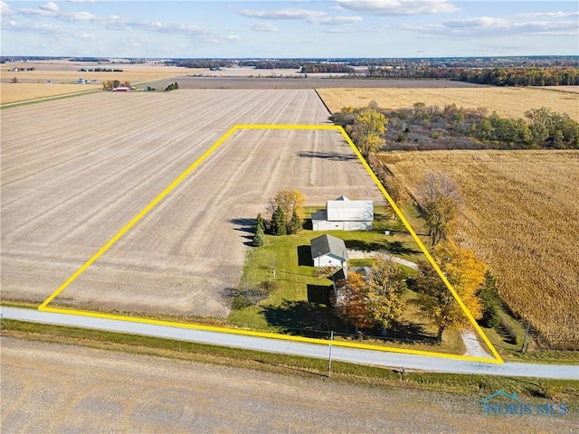 drone / aerial view with a rural view