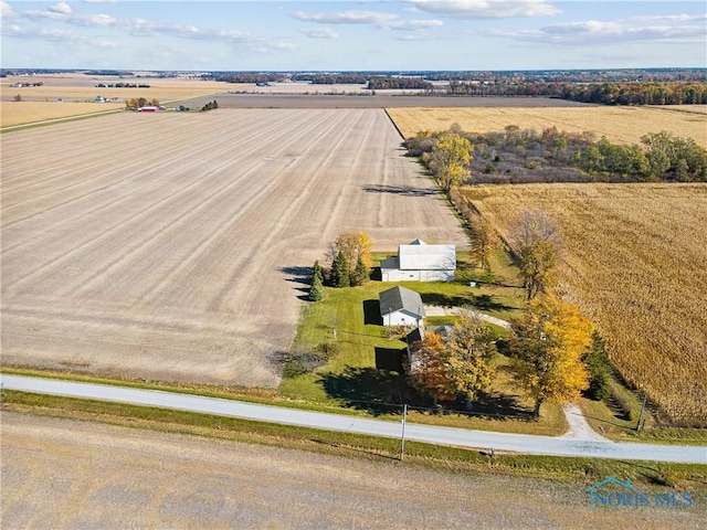 bird's eye view with a rural view