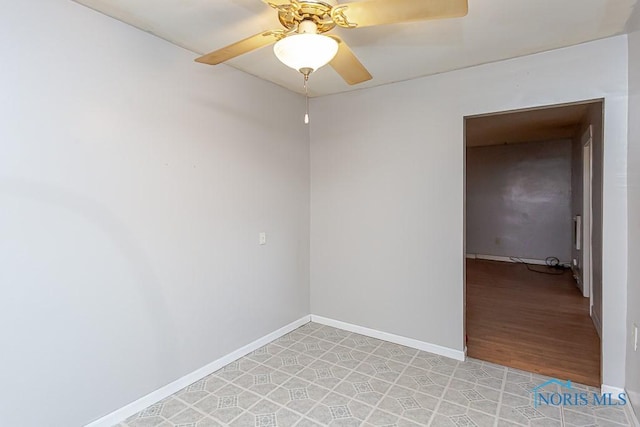 unfurnished room featuring ceiling fan