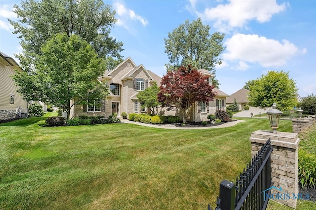 view of front of house with a front lawn