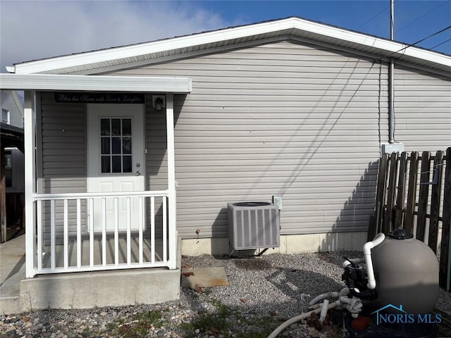 view of property exterior featuring central air condition unit