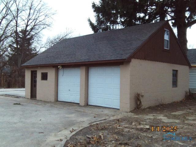 view of garage