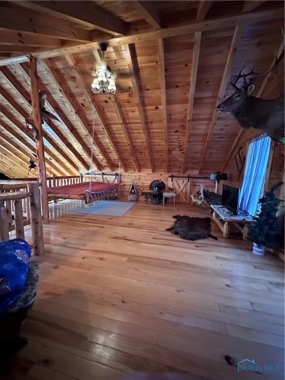 view of unfinished attic