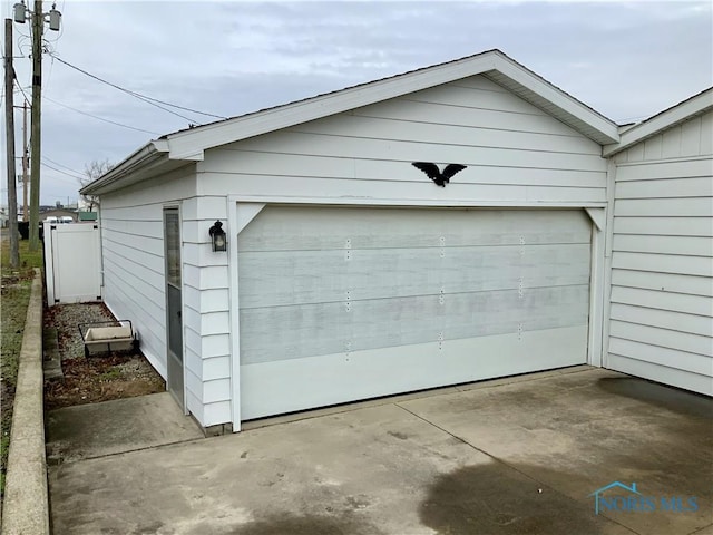 view of garage