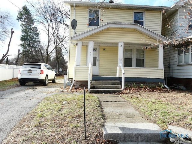 view of front of home with a porch