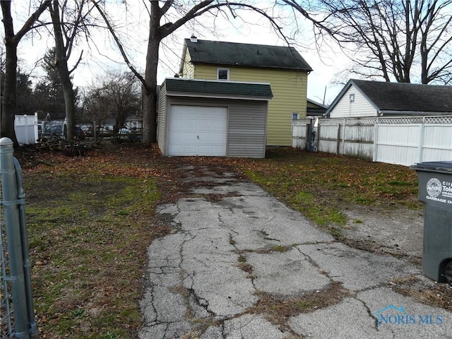 view of garage