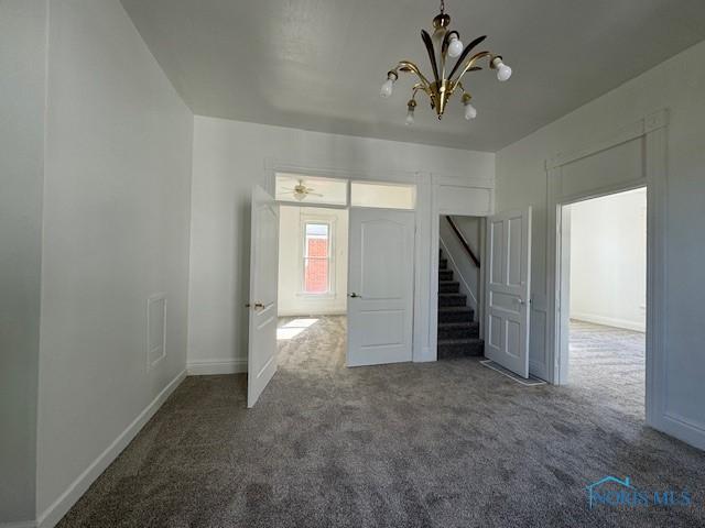 interior space with an inviting chandelier