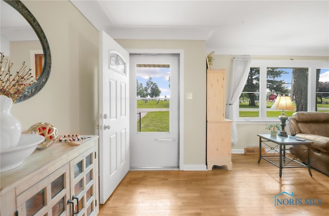 entryway featuring light hardwood / wood-style flooring