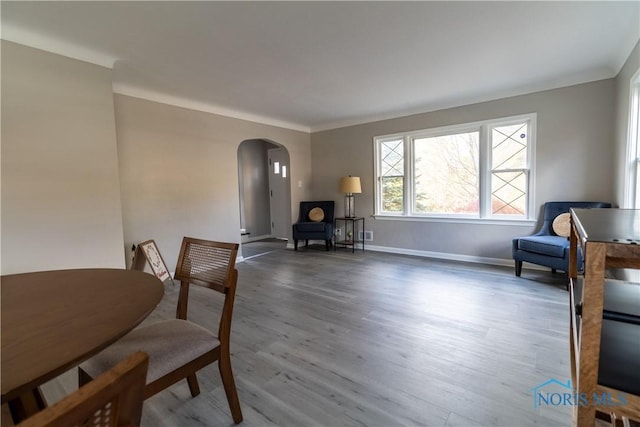 living area with dark wood-type flooring