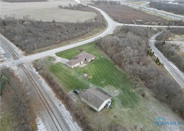 bird's eye view with a rural view