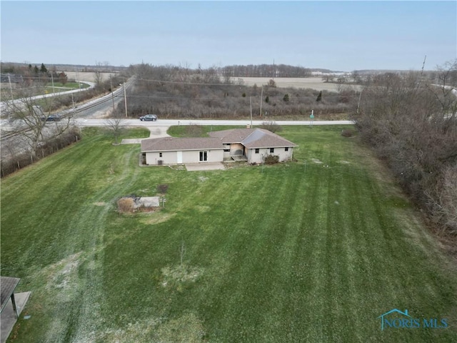 aerial view with a rural view