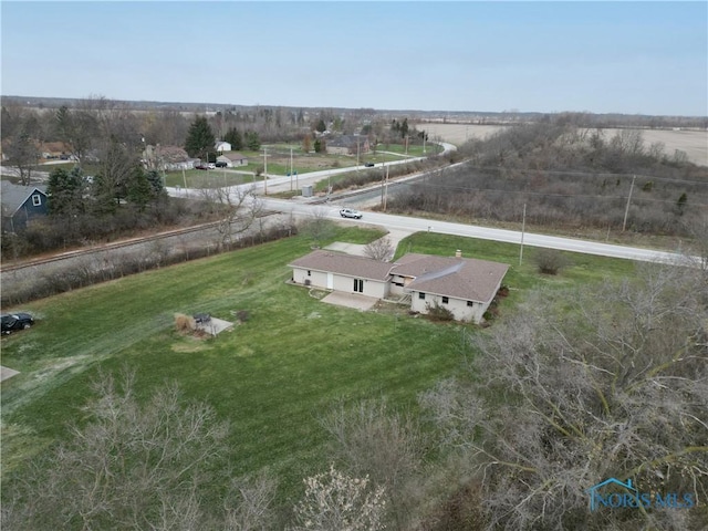 drone / aerial view featuring a rural view