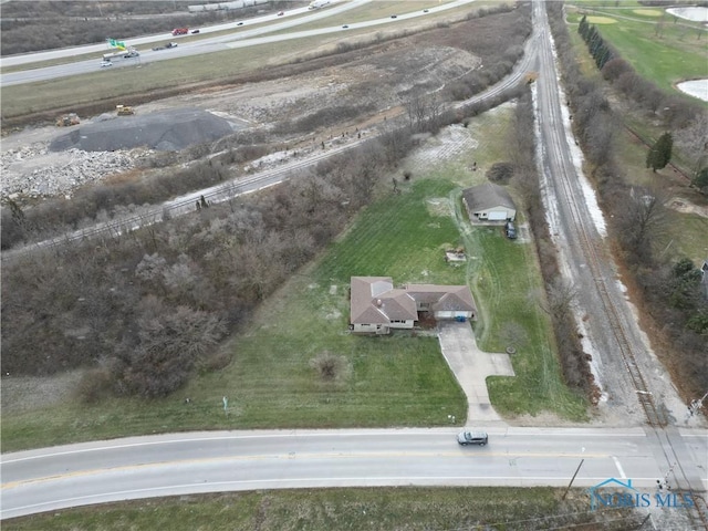 bird's eye view with a rural view