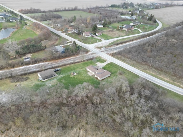 aerial view with a rural view