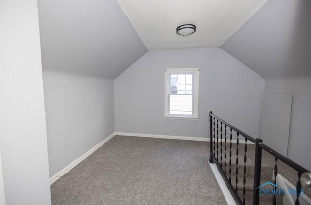 additional living space with carpet and lofted ceiling