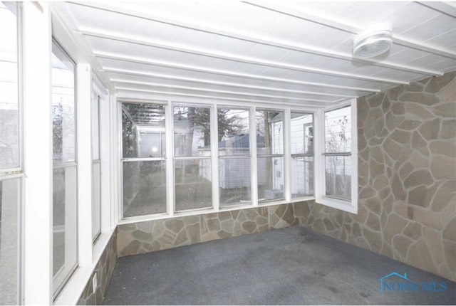 view of unfurnished sunroom