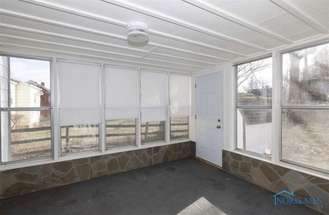 view of unfurnished sunroom