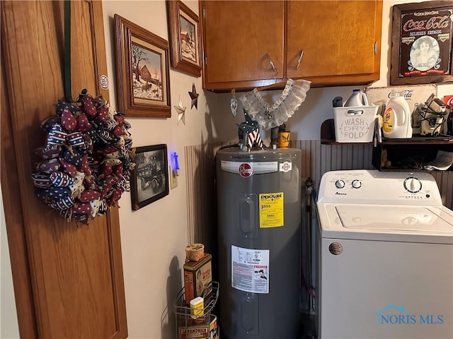 utilities featuring washer / clothes dryer and water heater