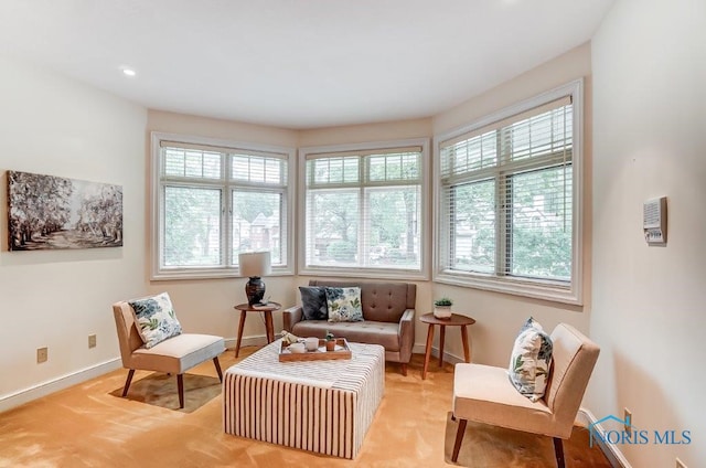 sitting room featuring a healthy amount of sunlight