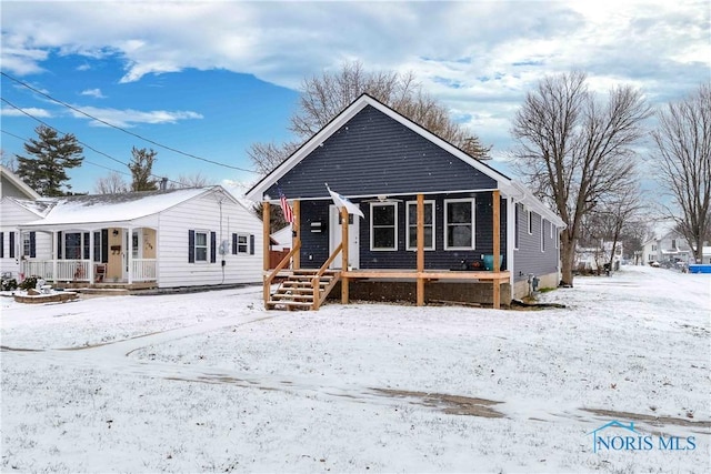 view of front of property with a porch