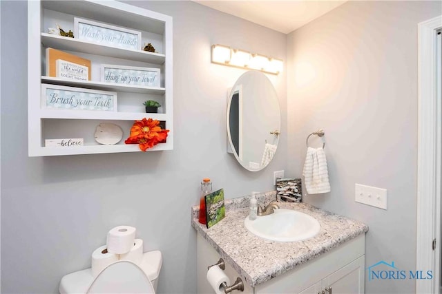 bathroom with toilet and vanity