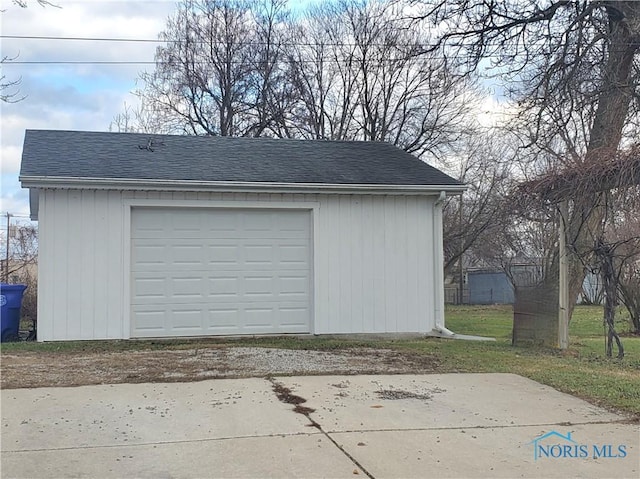 view of garage