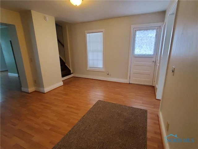 entrance foyer featuring light hardwood / wood-style floors