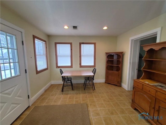 view of dining room